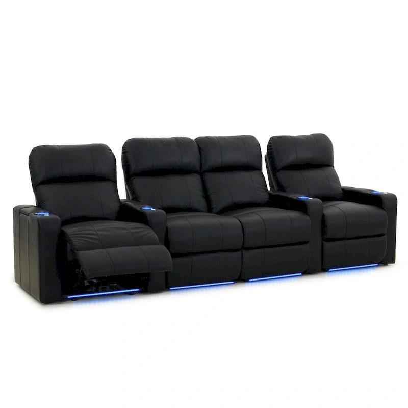 Ensemble de sièges de cinéma maison en cuir Octane Turbo XL700 (rangée de 4)