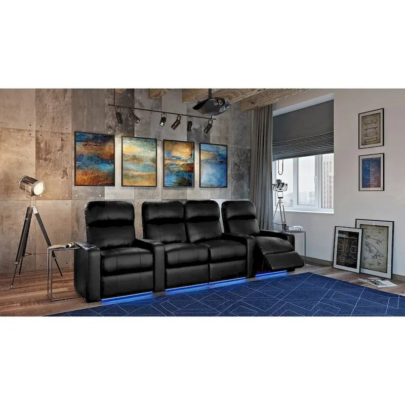 Ensemble de sièges de cinéma maison en cuir Octane Turbo XL700 (rangée de 4)