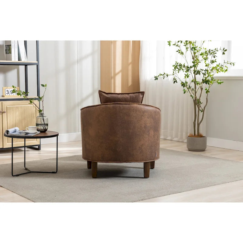 Fauteuil crapaud d'appoint capitonné du milieu du siècle avec pouf
