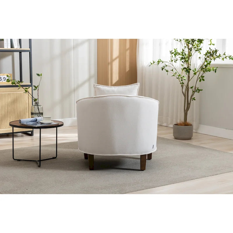 Fauteuil crapaud d'appoint capitonné du milieu du siècle avec pouf