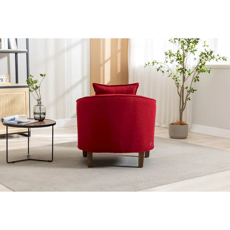 Fauteuil crapaud d'appoint capitonné du milieu du siècle avec pouf