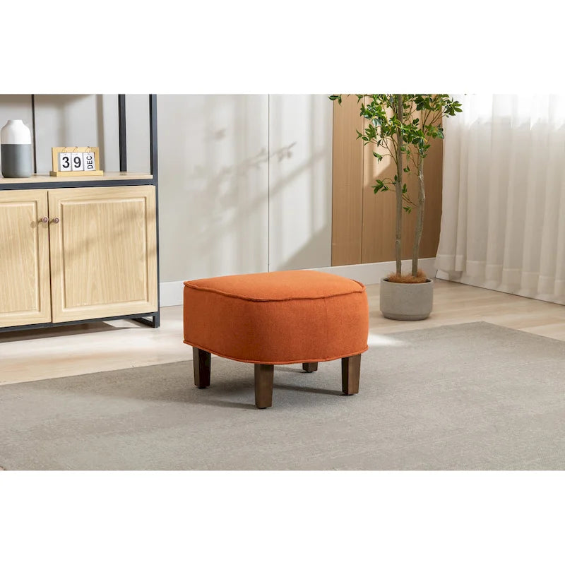 Fauteuil crapaud d'appoint capitonné du milieu du siècle avec pouf