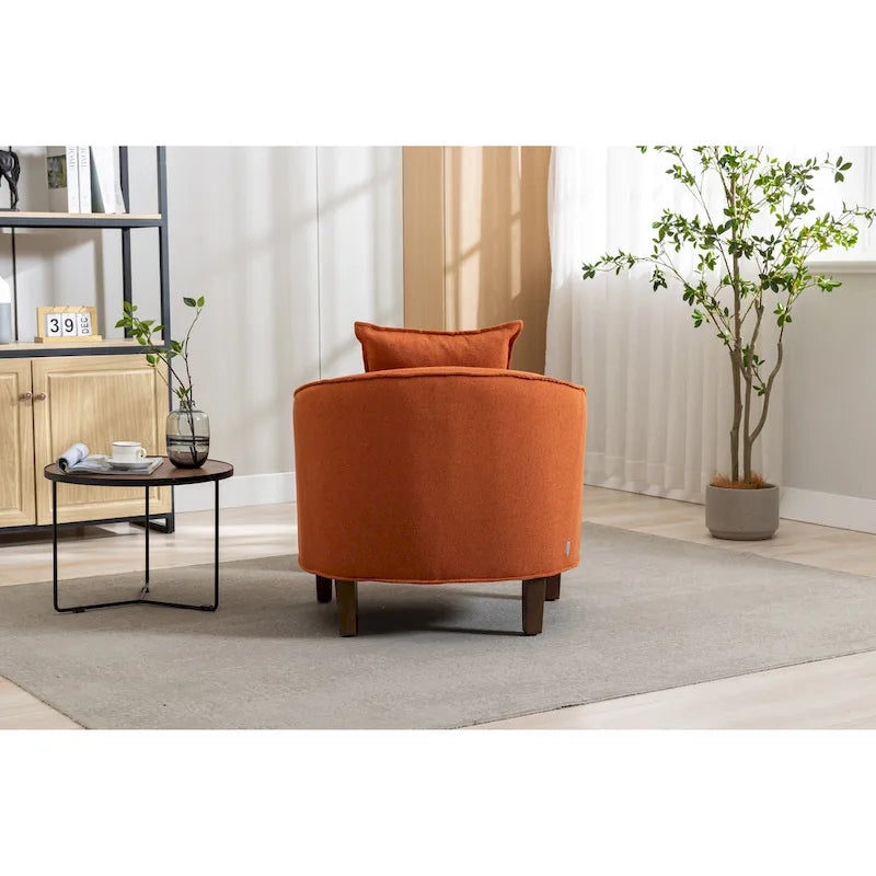 Fauteuil crapaud d'appoint capitonné du milieu du siècle avec pouf
