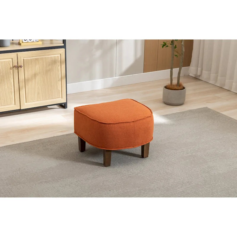 Fauteuil crapaud d'appoint capitonné du milieu du siècle avec pouf