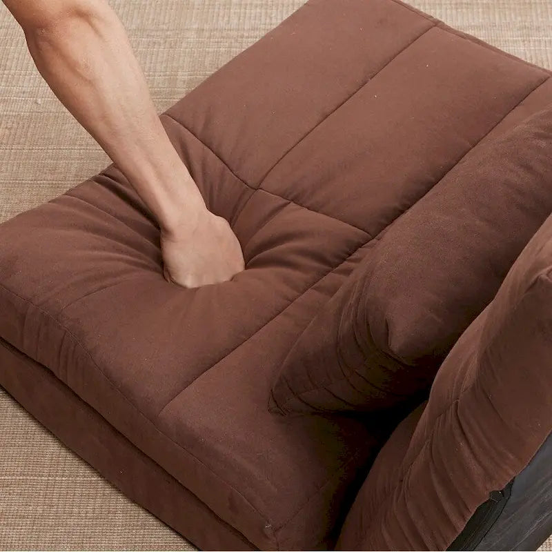 Canapé-lit pliable en trois, canapé de sol réglable avec un oreiller, 5 positions d'inclinaison