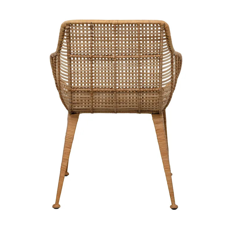 Fauteuil en rotin et métal
