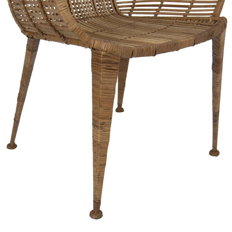Fauteuil en rotin et métal