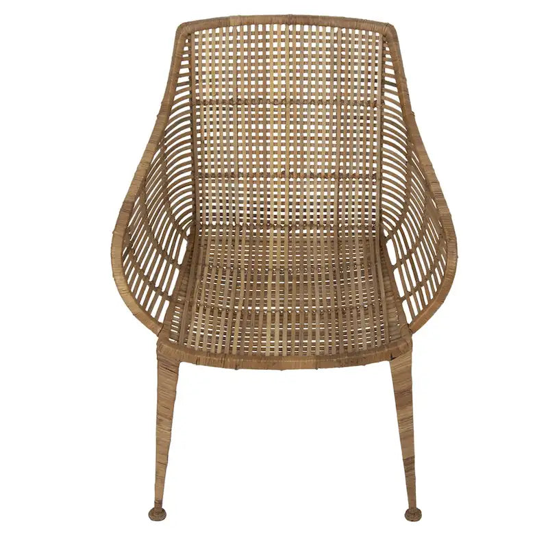 Fauteuil en rotin et métal