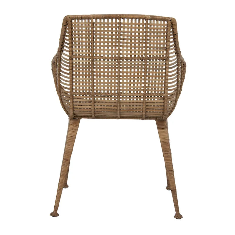 Fauteuil en rotin et métal