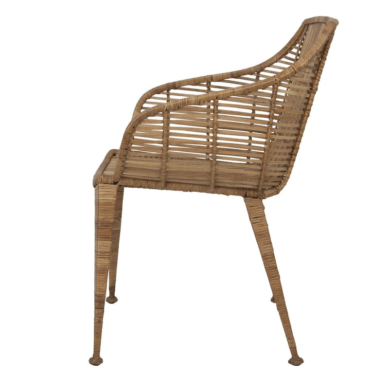 Fauteuil en rotin et métal