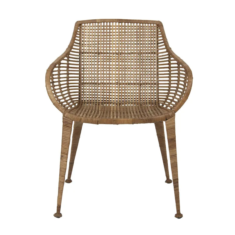 Fauteuil en rotin et métal