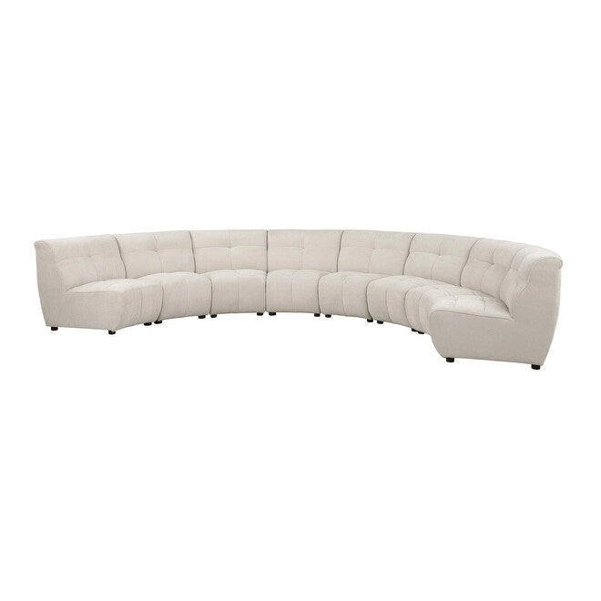 Canapé modulable incurvé 8 places en tissu Sycamore Ivory