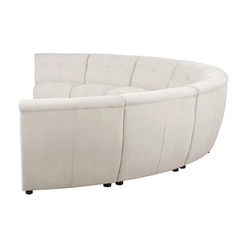 Canapé modulable incurvé 8 places en tissu Sycamore Ivory