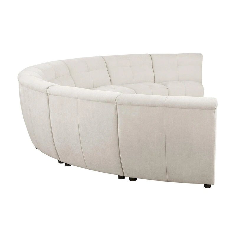 Canapé modulable incurvé 8 places en tissu Sycamore Ivory