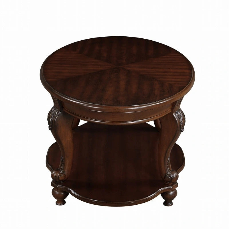 Table d'appoint ronde de 22 pouces avec étagère