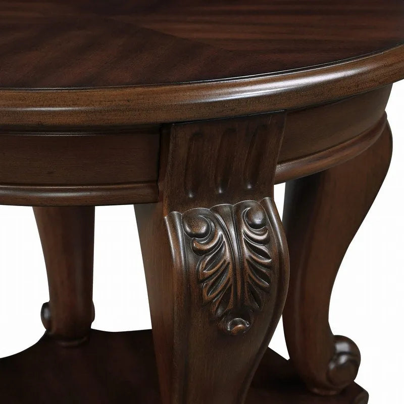 Table d'appoint ronde de 22 pouces avec étagère