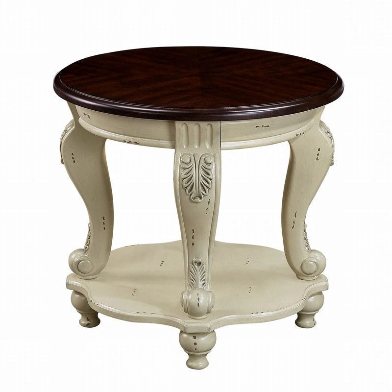 Table d'appoint ronde de 22 pouces avec étagère