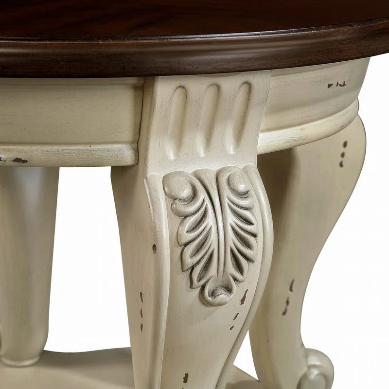 Table d'appoint ronde de 22 pouces avec étagère
