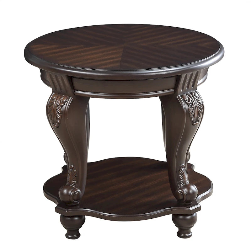 Table d'appoint ronde de 22 pouces avec étagère