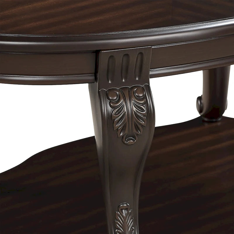 Table d'appoint ronde de 22 pouces avec étagère