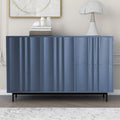 Meuble de Rangement Motif Vague avec 2 Portes et 2 Tiroirs, Réglable, Adapté pour Bureau, Entrée et Salon