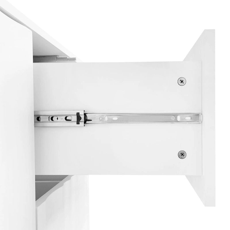 Meuble de Rangement Motif Vague avec 2 Portes et 2 Tiroirs, Réglable, Adapté pour Bureau, Entrée et Salon
