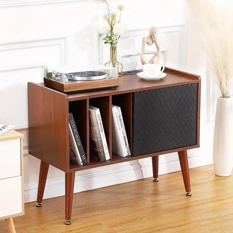 Meuble tourne-disque avec station de charge et ports USB - 14.5P x 31.5L x 25.5H