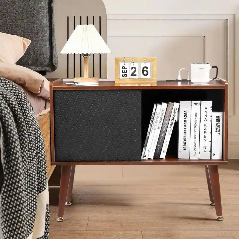 Meuble tourne-disque avec station de charge et ports USB - 14.5P x 31.5L x 25.5H