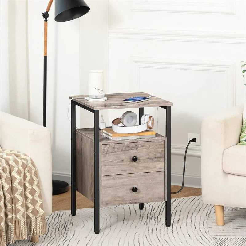 Table d'appoint avec station de recharge - 15,7P x 15,7L x 24H