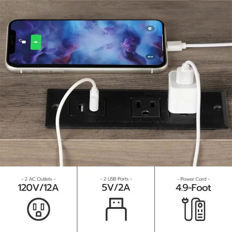 Table d'appoint avec station de recharge - 15,7P x 15,7L x 24H