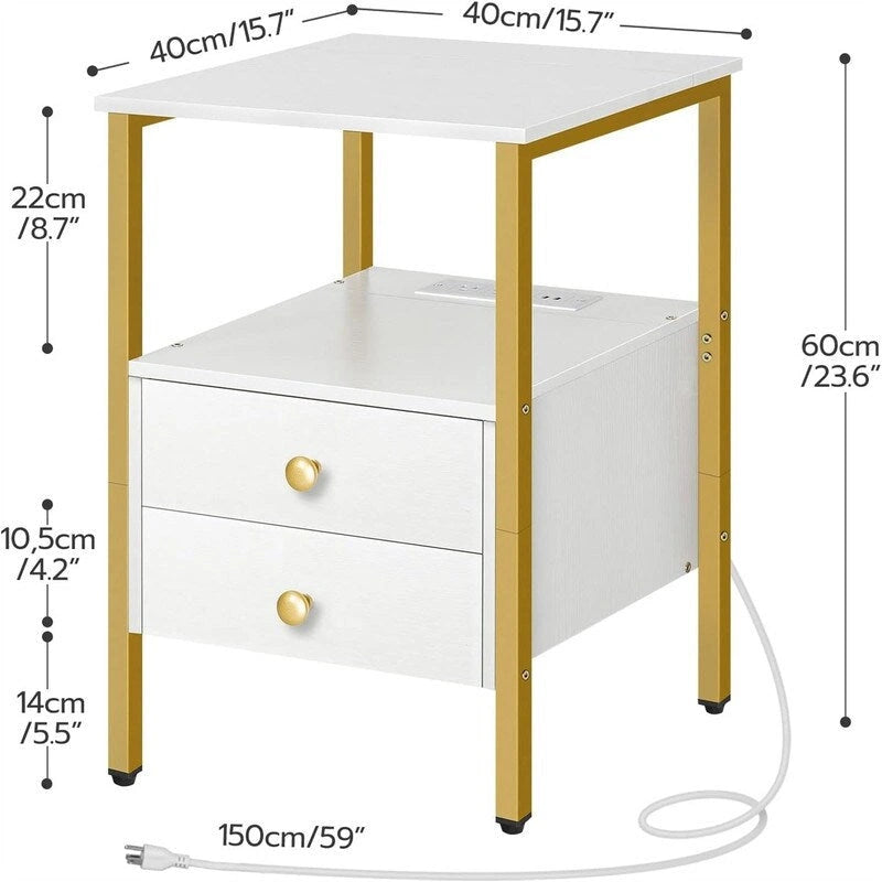 Table d'appoint avec station de recharge - 15,7P x 15,7L x 24H