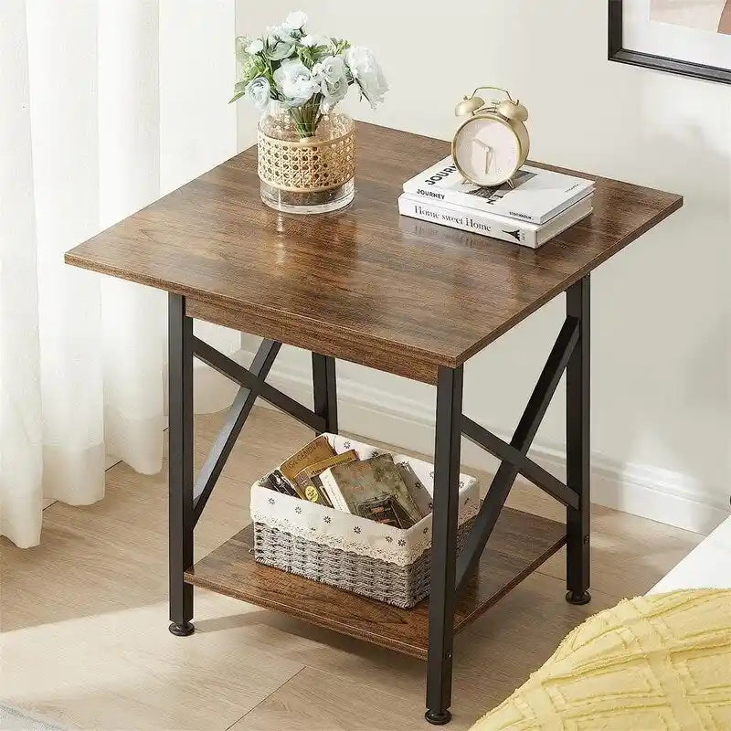 Table d'appoint industrielle de 60 cm – 60 P x 60 L x 59,5 H cm