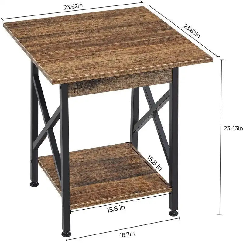 Table d'appoint industrielle de 60 cm – 60 P x 60 L x 59,5 H cm