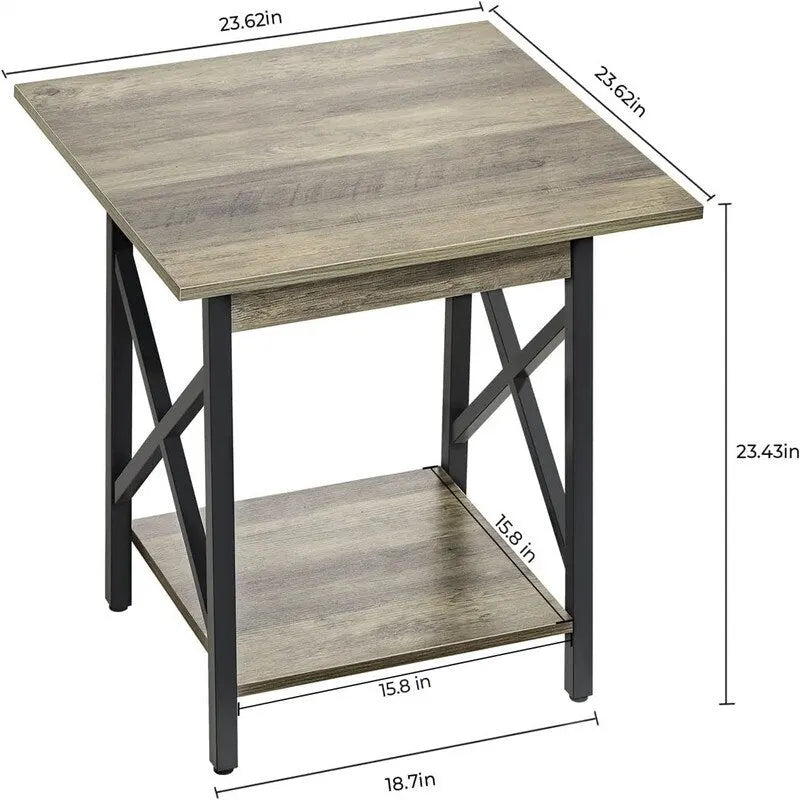 Table d'appoint industrielle de 60 cm – 60 P x 60 L x 59,5 H cm