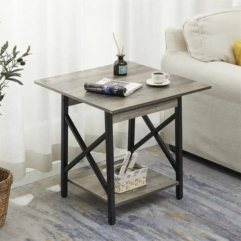 Table d'appoint industrielle de 60 cm – 60 P x 60 L x 59,5 H cm