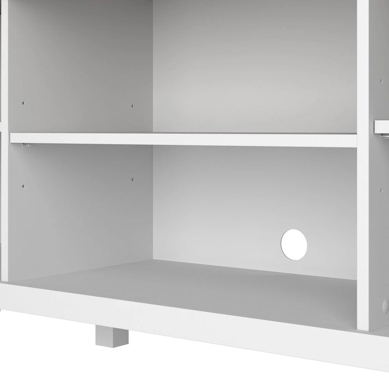 Meuble TV Bush Furniture Mayfield 60W avec portes et étagères.