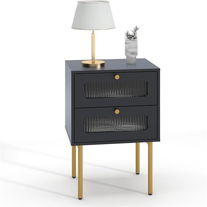 Table de chevet avec tiroirs pour chambre à coucher - 11,8P x 15,7L x 22,4H