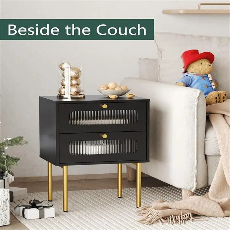 Table de chevet avec tiroirs pour chambre à coucher - 11,8P x 15,7L x 22,4H
