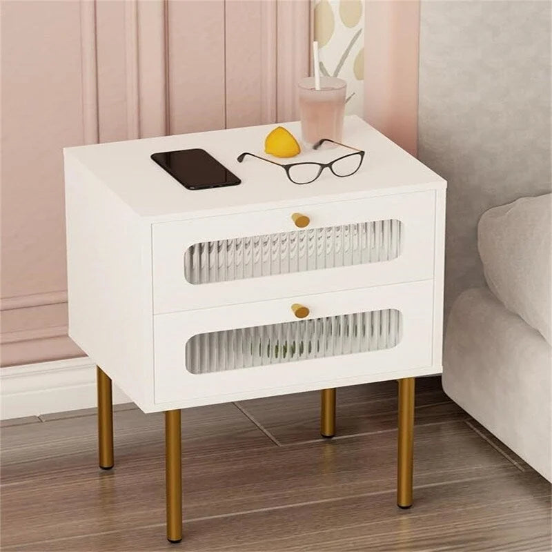 Table de chevet avec tiroirs pour chambre à coucher - 11,8P x 15,7L x 22,4H