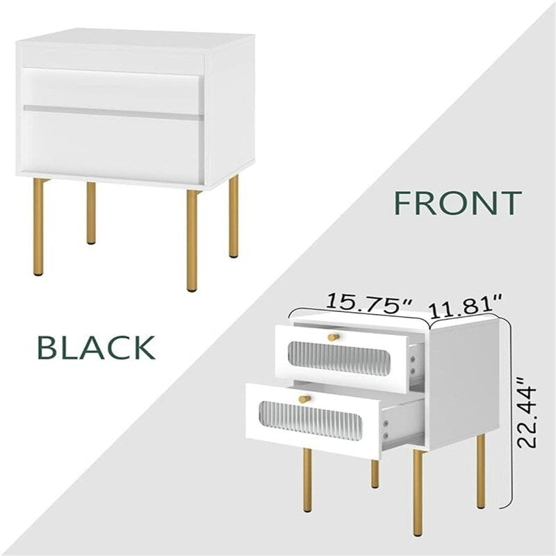 Table de chevet avec tiroirs pour chambre à coucher - 11,8P x 15,7L x 22,4H