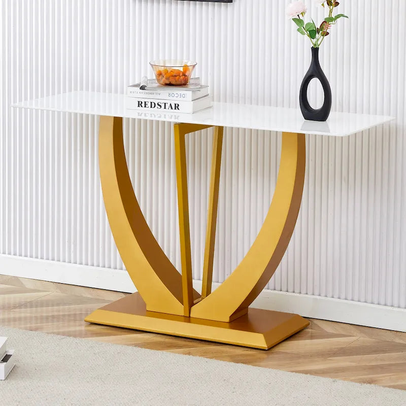 Console en verre rectangulaire, moderne et simple