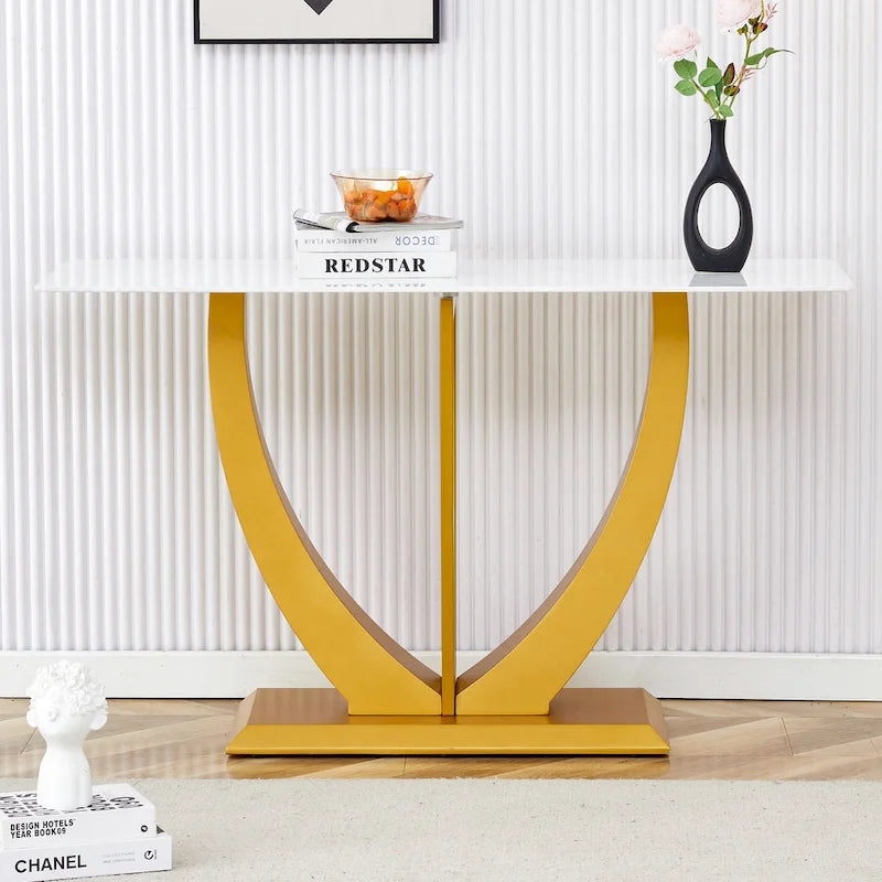 Console en verre rectangulaire, moderne et simple