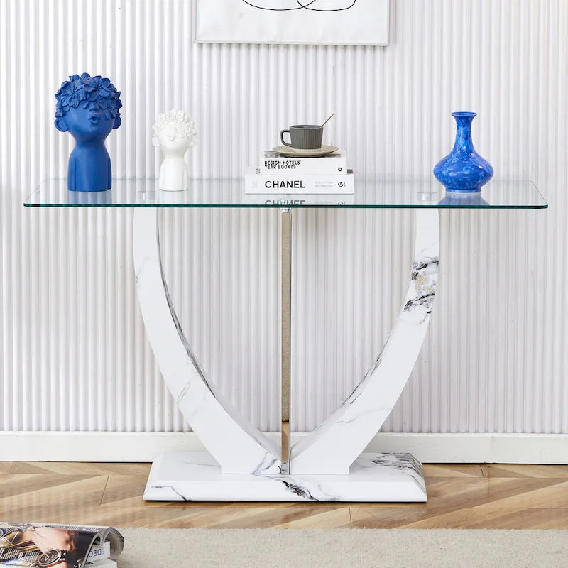 Console en verre rectangulaire, moderne et simple