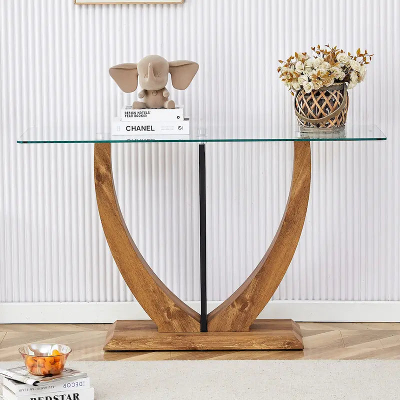 Console en verre rectangulaire, moderne et simple