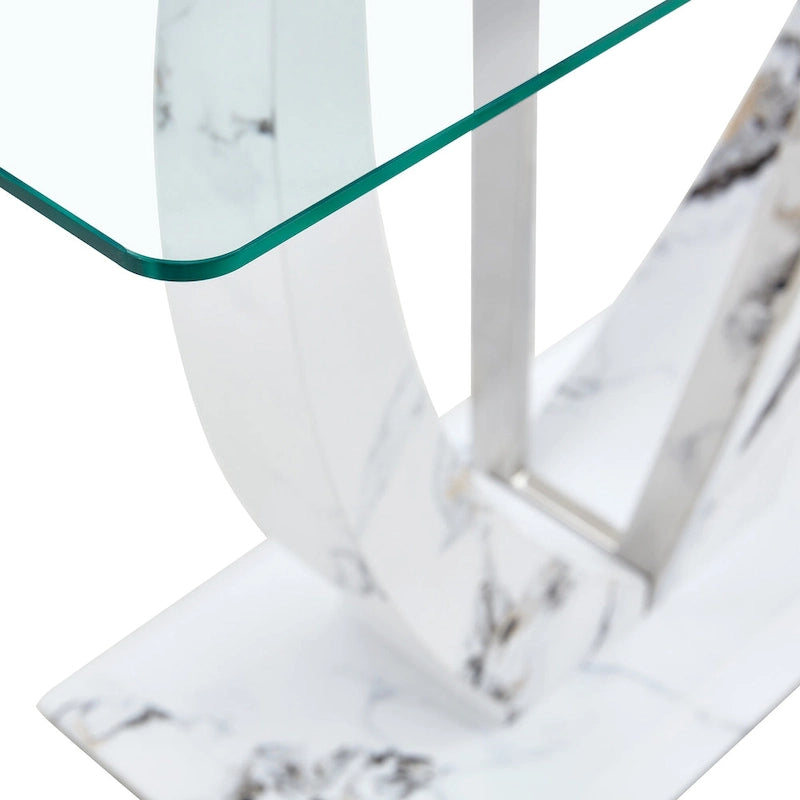 Console en verre rectangulaire, moderne et simple