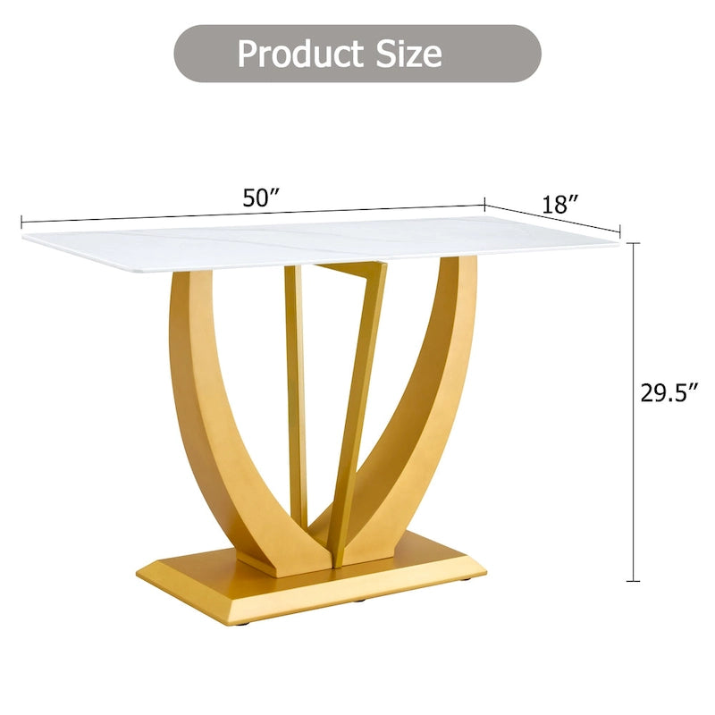 Console en verre rectangulaire, moderne et simple