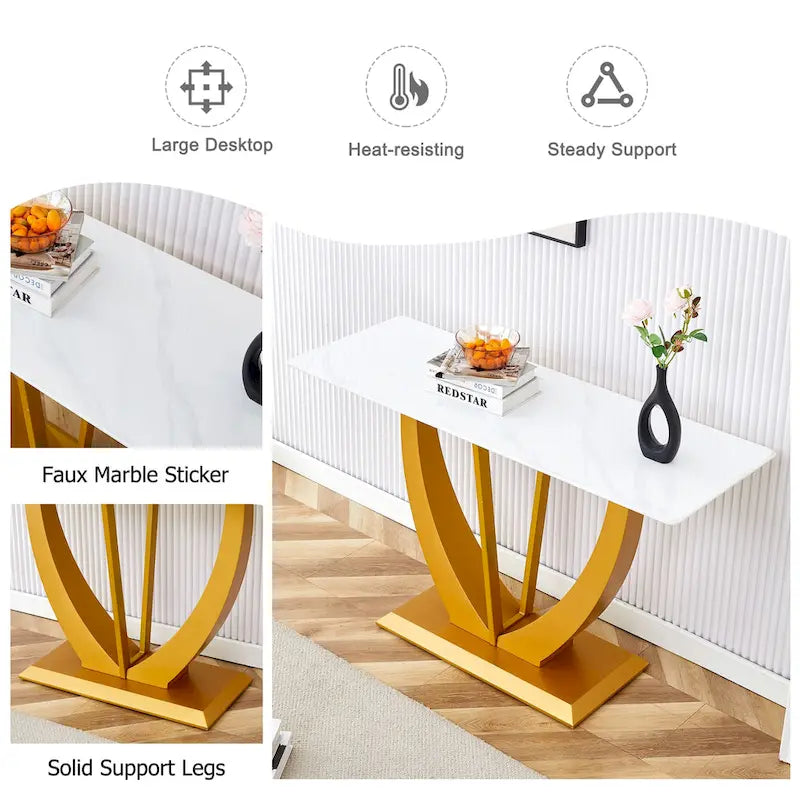 Console en verre rectangulaire, moderne et simple
