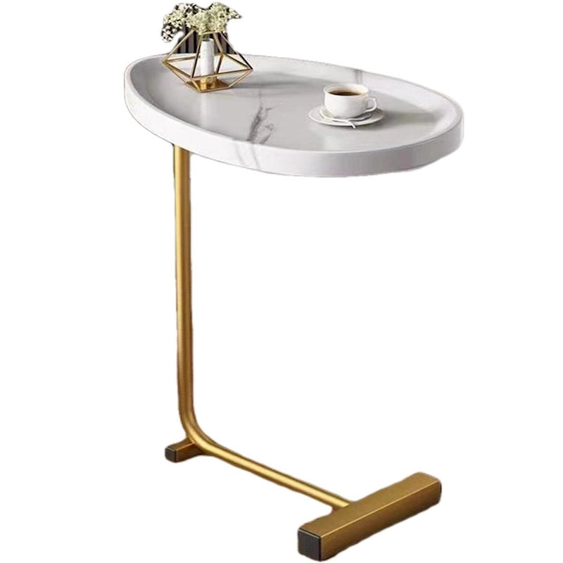 2 tables d'appoint en forme de C blanches, table de bout, table d'appoint pour canapé et lit