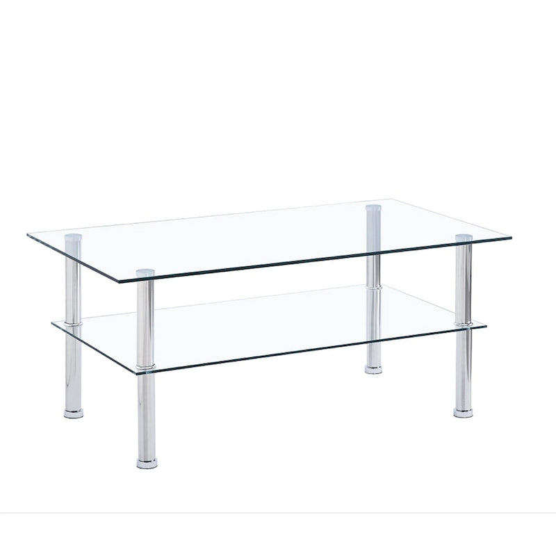Table basse en verre transparent, Table d'appoint en verre trempé