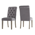 Chaises de salle à manger capitonnées en lin Benchwright avec pieds finition grise (lot de 2) par iNSPIRE Q Artisan